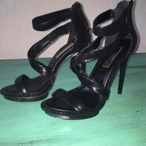 Sexy BCBGMaxazria black strappy stilettos